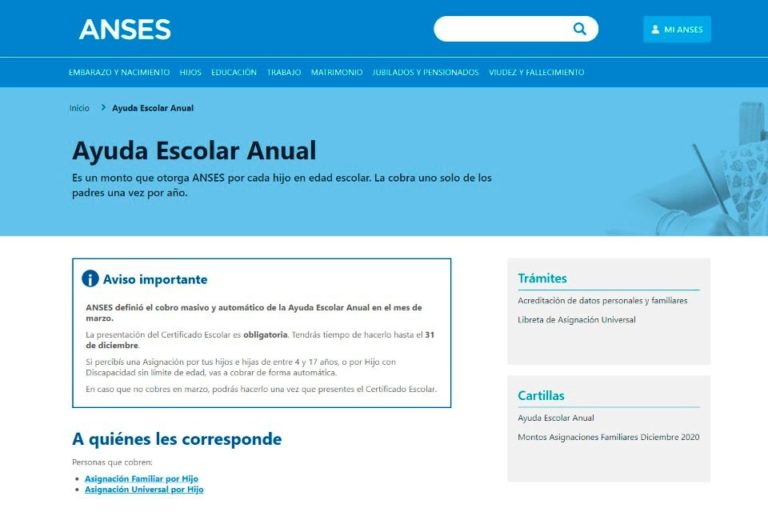 Ayuda escolar anual 2021 de ANSES: Mirá cómo cobrarla y cuáles son los montos y requisitos