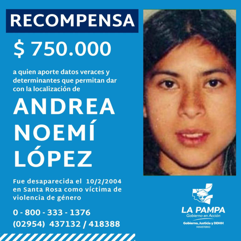 Aumentaron a $750.000 la recompensa por datos concretos sobre Andrea López, desaparecida hace 17 años