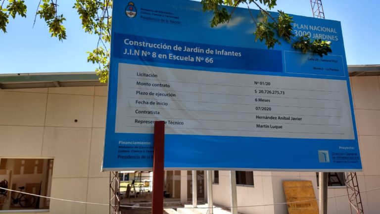 El jardín de la Escuela 66 de General Pico está en un 90% de construcción