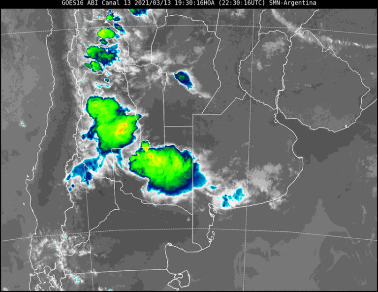 Alerta a corto plazo por «tormentas fuertes con rafagas y ocasional caida de granizo» para el centro y norte de La Pampa