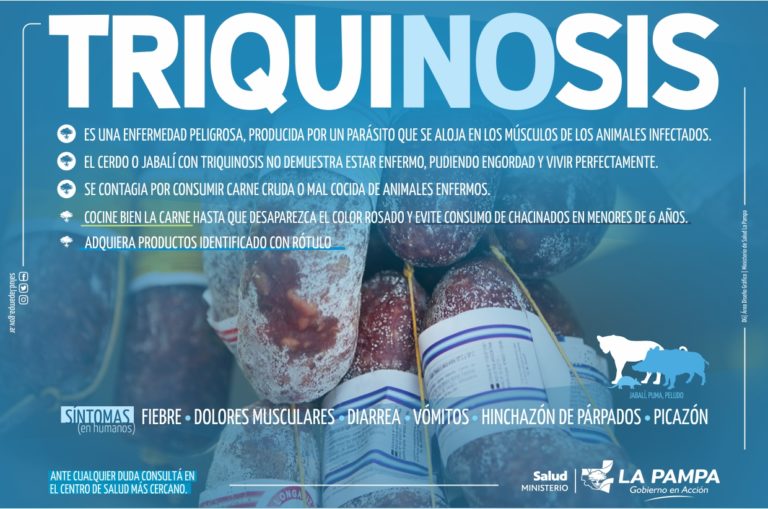 Detectaron un caso de triquinosis en Santa Isabel y recuerdan las medidas preventivas