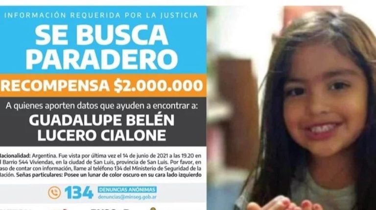 El Gobierno ofrece recompensa de 2 millones de pesos para hallar a la niña desaparecida en San Luis