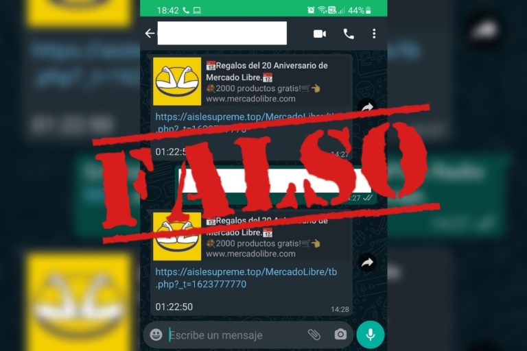 El sorteo de Mercado Libre que circula por WhatsApp es falso