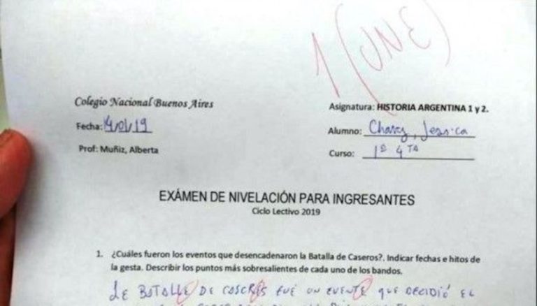 Buenos Aires: completó las respuestas de un examen con lenguaje inclusivo y la profesora le puso un “une”