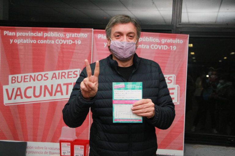 Coronavirus: Máximo Kirchner se vacunó en el Estadio Único de La Plata