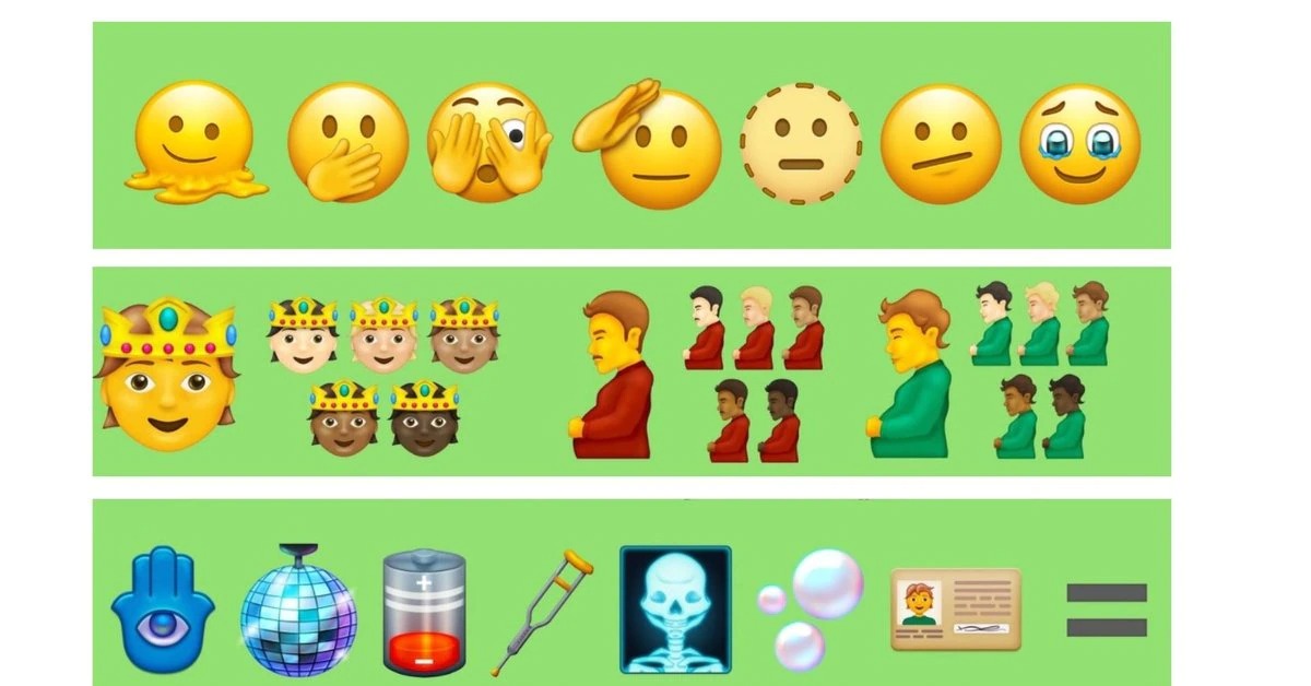 Los nuevos emojis que llegarán a tu celular: Un hombre embarazado, un rostro que se derrite y batería baja