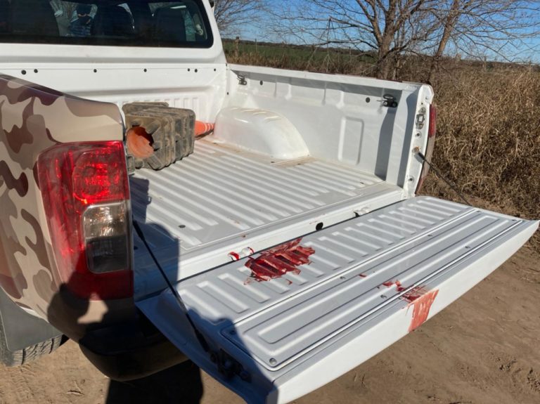 Cazadores furtivos balearon un móvil policial y un efectivo terminó herido en la zona rural cercana a Conhelo