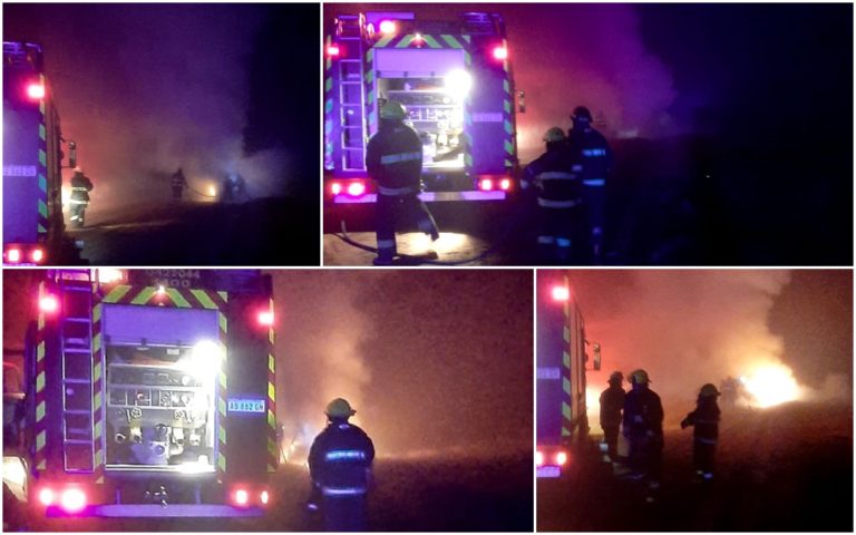 El fuego destruyó un vehículo camino a la laguna