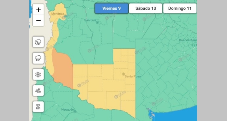 Alerta “amarillo” por vientos con ráfagas que podrían superar los 65 km/h en La Pampa