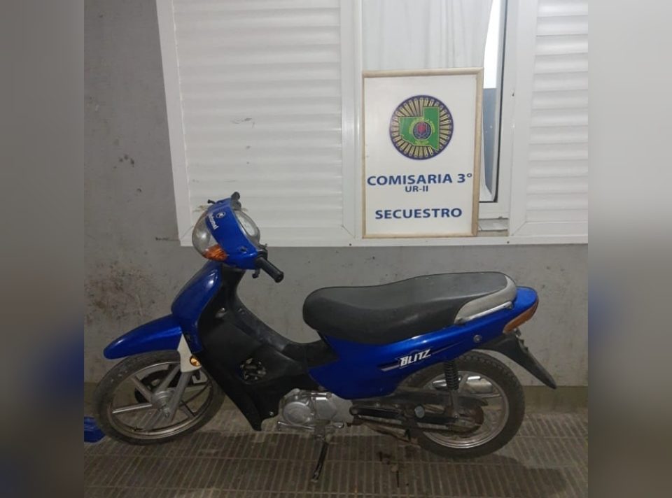 General Pico: La Policía recuperó una moto que había sido robada por un menor de edad reincidente