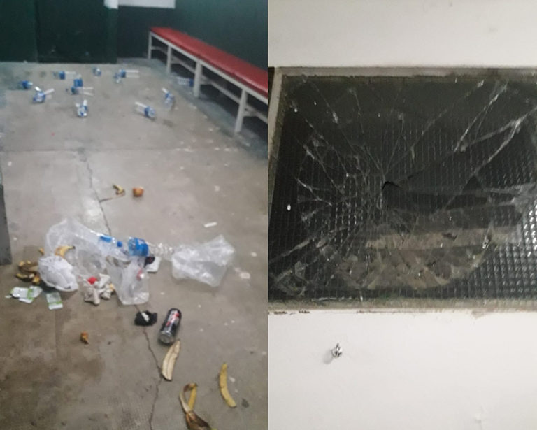 Ferro mostró en imágenes cómo Olimpo de Bahía Blanca dejó los vestuarios: Desorden, mucha basura y vidrios rotos