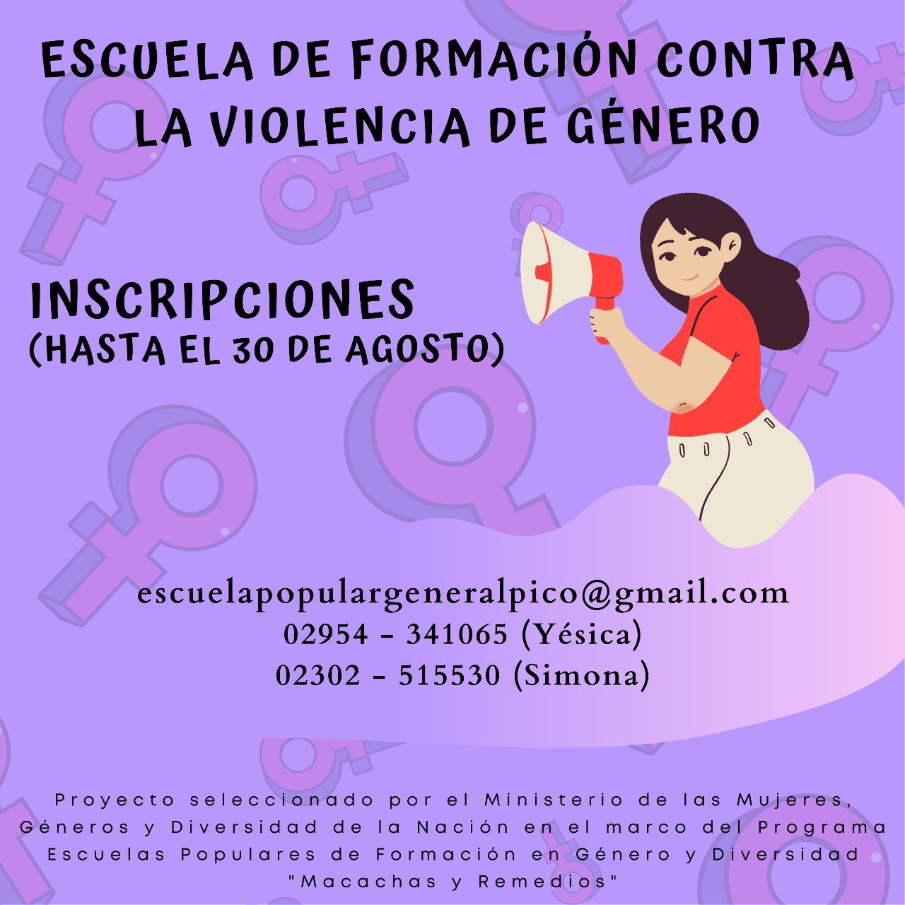 Abren la inscripción para participar en la Escuela de Formación contra la violencia de género en General Pico