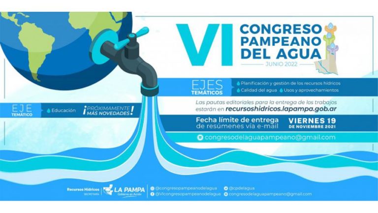VI Congreso Pampeano del Agua: convocan a presentar resúmenes