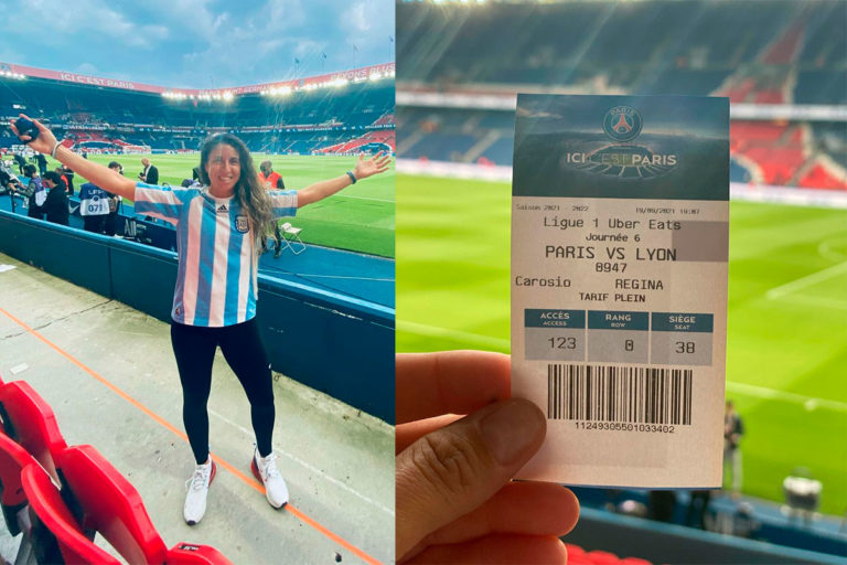 La basquetbolista piquense, Regina Carosio, cumplió su sueño de ver a Leo Messi jugar en París