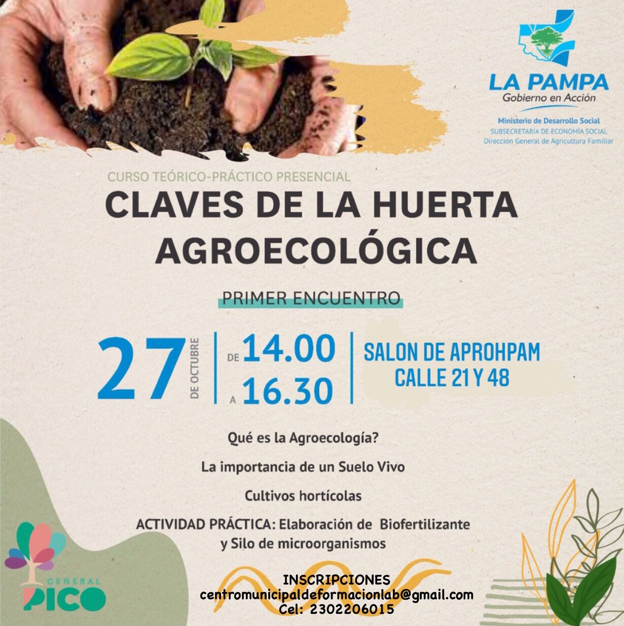 Dictarán en General Pico un taller de agroecología