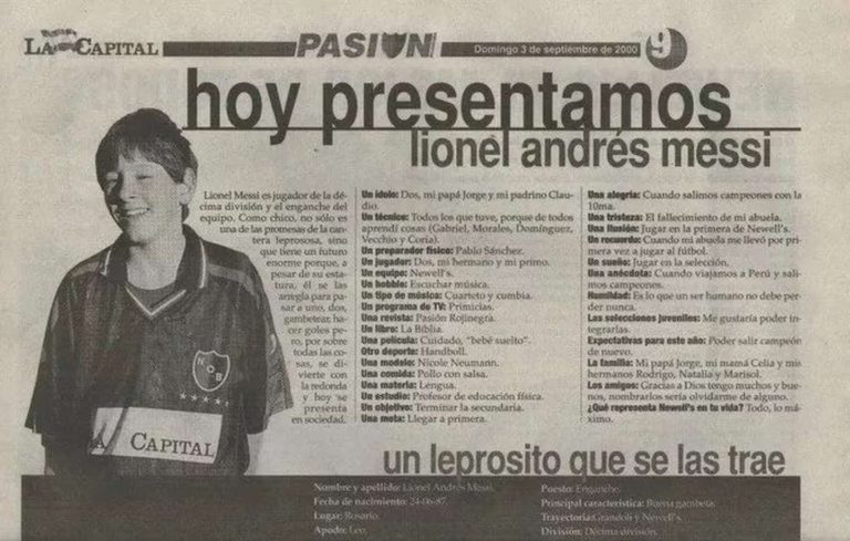 Inédito: la primera entrevista a Lionel Messi en Newell’s, a los 13 años, tras ser figura en una final