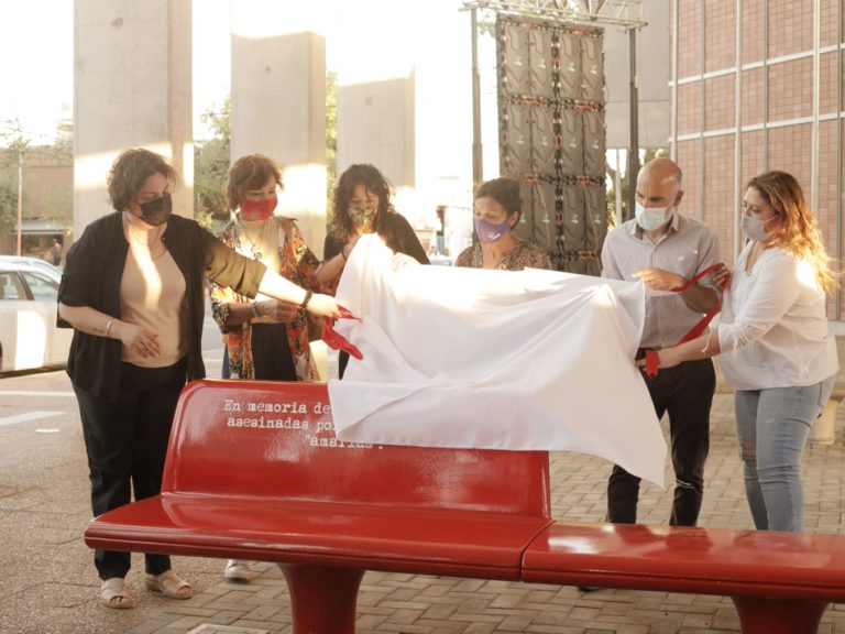 Eliminación de la Violencia contra la mujer: el Concejo Deliberante inauguró su banco rojo
