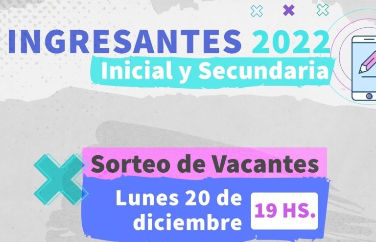 Vacantes de niveles Inicial y Secundario para el 2022: Mirá cuándo será el sorteo público