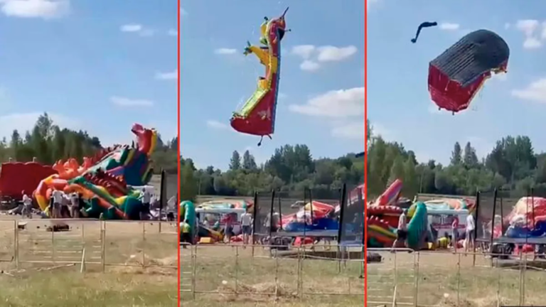 Australia: se voló un castillo inflable y murieron cuatro chicos