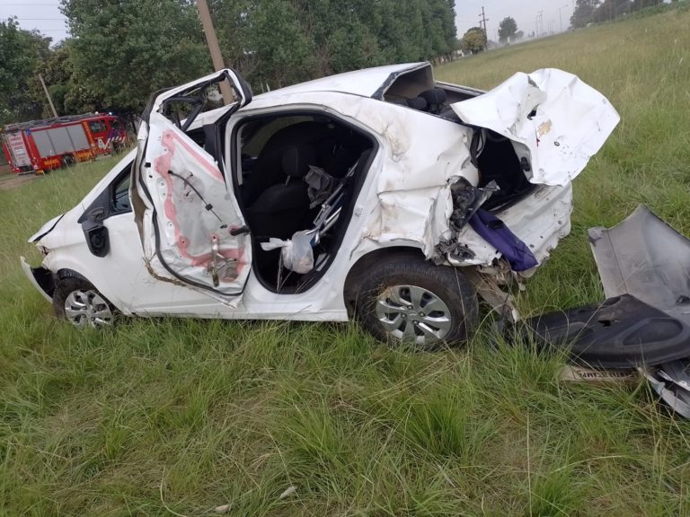 Choque y vuelco en el acceso a Realicó: una camioneta de Pico participó del siniestro