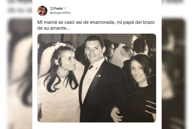 “Mi mamá se casó así de enamorada, mi papá del brazo de su amante”: la historia detrás de la foto viral