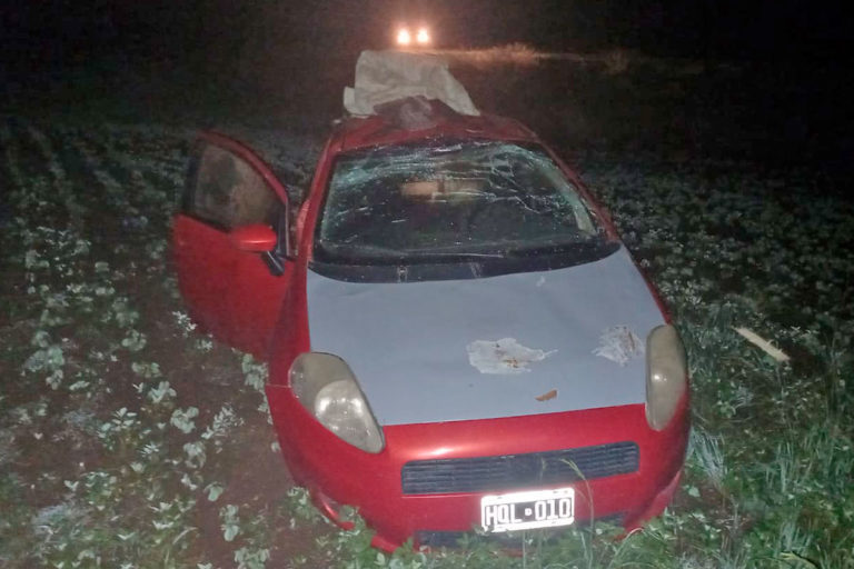 Viajaban desde Santa Cruz, el conductor se quedó dormido al volante y volcaron cerca de Intendente Alvear