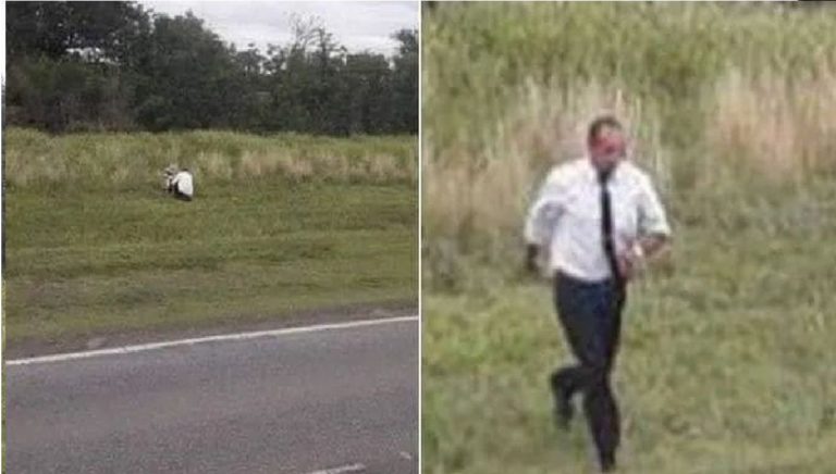 Detuvo su micro en plena ruta para dejar una flor en el sitio donde murió su compañero