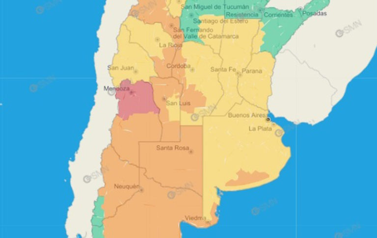 Alerta naranja por “temperaturas extremas” para toda La Pampa