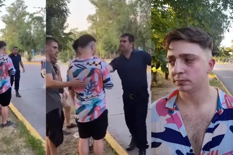 San Luis: “Mirá la camisa que tenés vos”, un policía le pegó un cachetazo a un joven mientras su amigo lo grababa