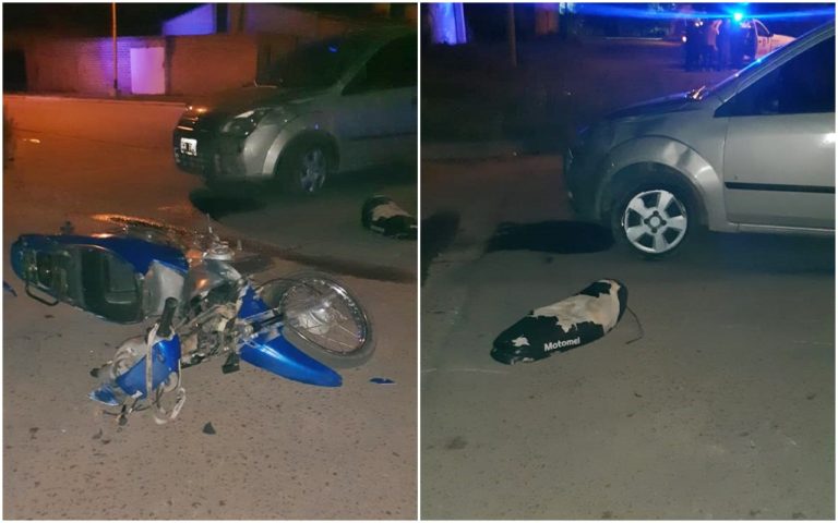 General Pico: Un motociclista sufrió una fractura de cráneo tras chocar contra un auto