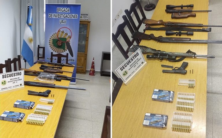 La Brigada de Investigaciones recuperó una importante cantidad de armas de un predio rural cerca de Vértiz: Detuvieron a dos personas