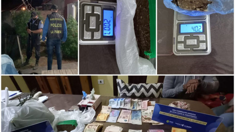 Durante dos procedimientos “antidrogas”, la Policía secuestró cocaína, marihuana y detuvo a un hombre en Santa Rosa