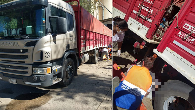 Camionero pampeano de 31 años salvó su vida de milagro: Quedó atrapado entre el chasis y el acoplado, fue rescatado por un vecino y trasladado al Hospital Gobernador Centeno