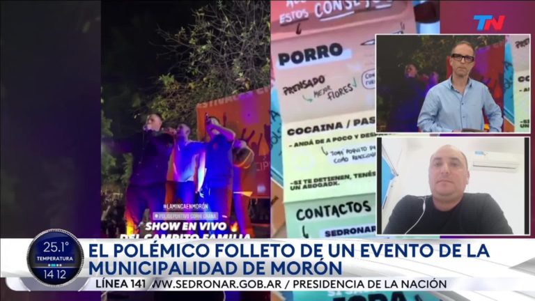 El mensaje de una guía para jóvenes en un festival organizado por el Municipio de Morón: “Con la cocaína, tomá poquito”