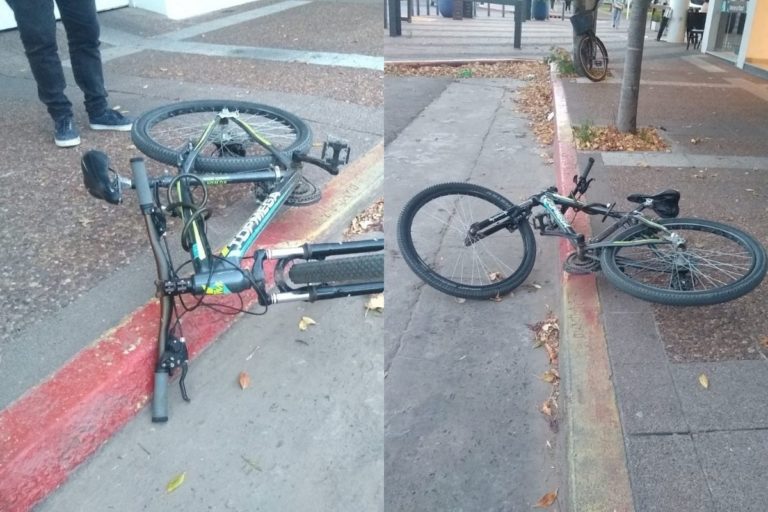 Adolescente cayó de su bicicleta en el centro y fue hospitalizado con fractura de muñeca