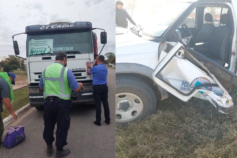 Camionero pampeano evadió un control, se dio a la fuga, le destrozó la puerta a un móvil y casi atropella a un Policía