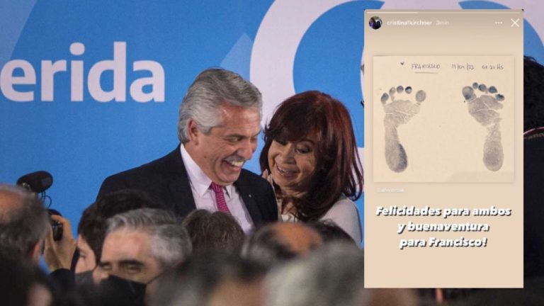 El mensaje de Cristina Kirchner por el nacimiento de Francisco Fernández Yáñez: “Felicidades para ambos y buenaventura para Francisco”