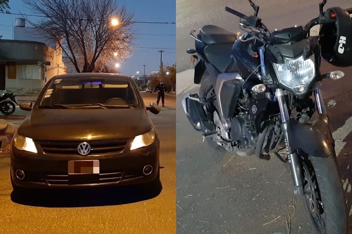 Accidente en calle 25 y 22: Un motociclista fue hospitalizado con lesiones leves