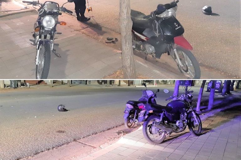 Fuerte choque entre motos en calle 2 entre 17 y Fraternidad: Ambos motociclistas fueron trasladados al Hospital