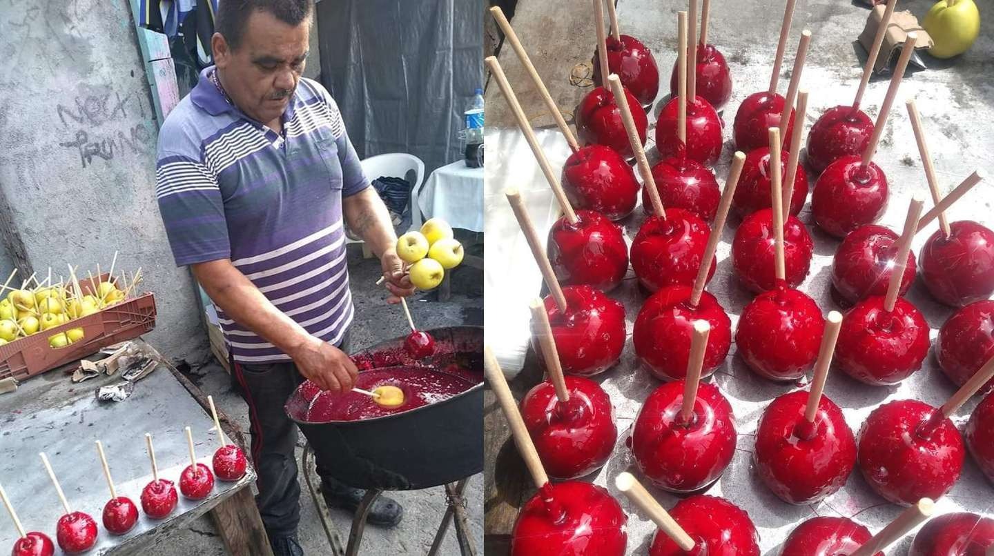 México: le pidieron 1500 manzanas caramelizadas a un vendedor callejero y al final le cancelaron el pedido