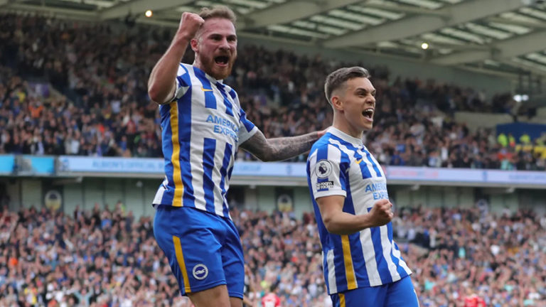 Con Alexis Mac Allister como titular, el Brighton le dio una paliza histórica al Manchester United