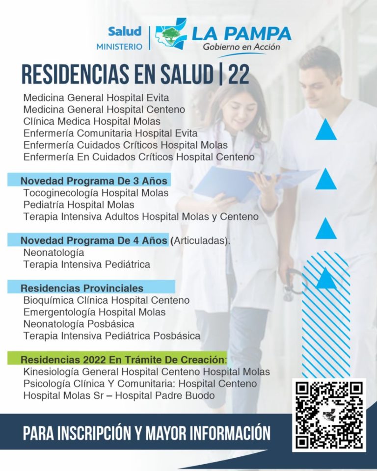 Abren inscripciones para residencias en Salud en La Pampa