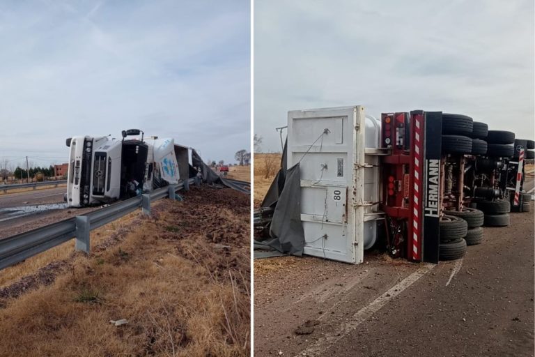 Un camionero oriundo de La Plata murió tras volcar en Ruta 188 a metros del acceso a Rancul