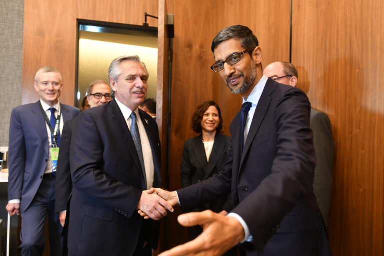 Alberto Fernández mantuvo un encuentro con el CEO de Google: Invertirán US$ 1.200 millones en América Latina