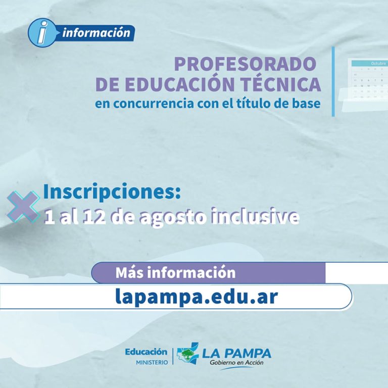 Inscriben a Profesorado de Educación Técnica