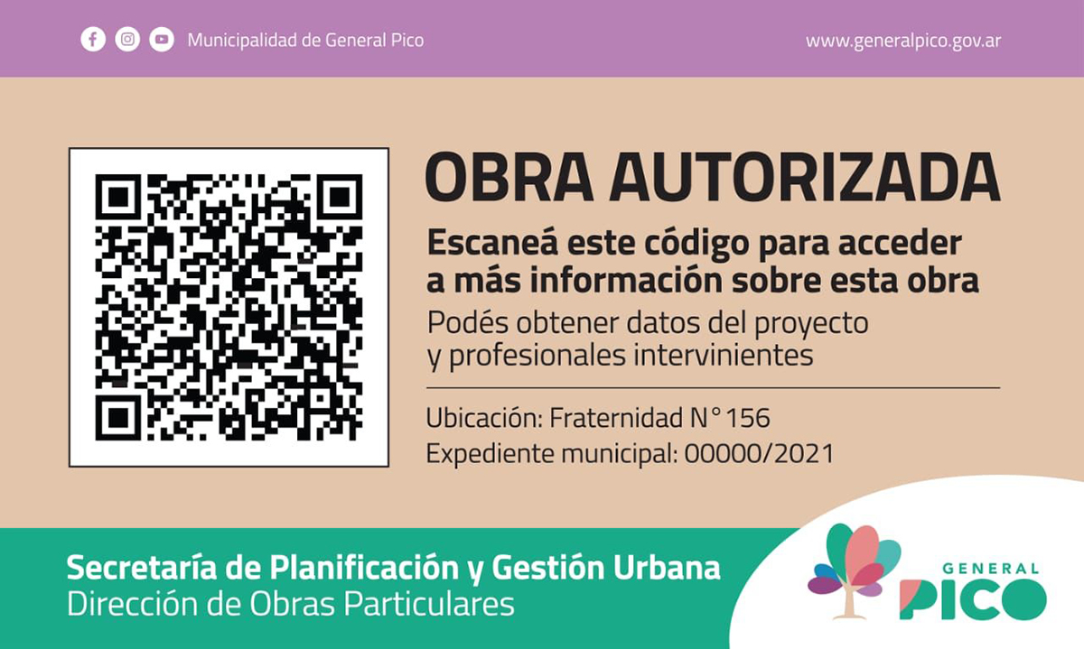 La Municipalidad dio a conocer el nuevo modelo de cartel de obra con código ‘QR’