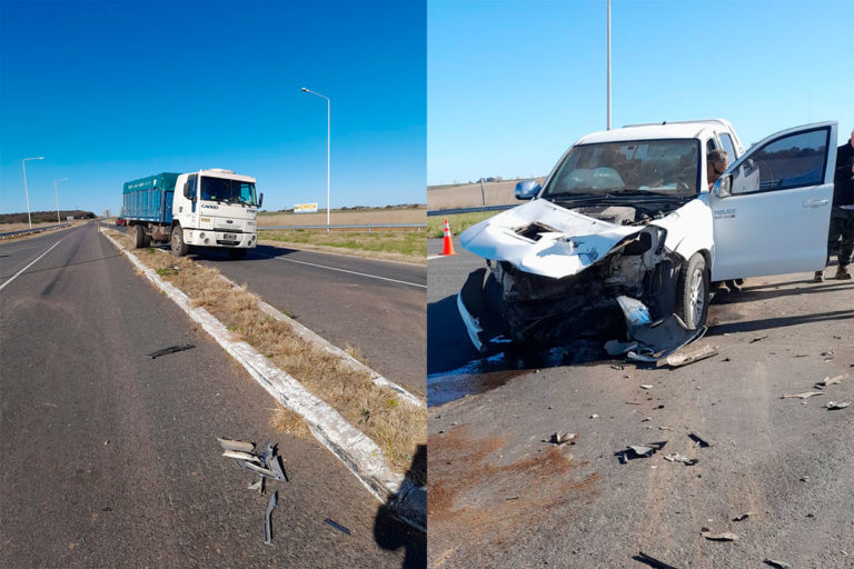Choque entre camión y camioneta en la intersección de rutas provinciales 10 y 7