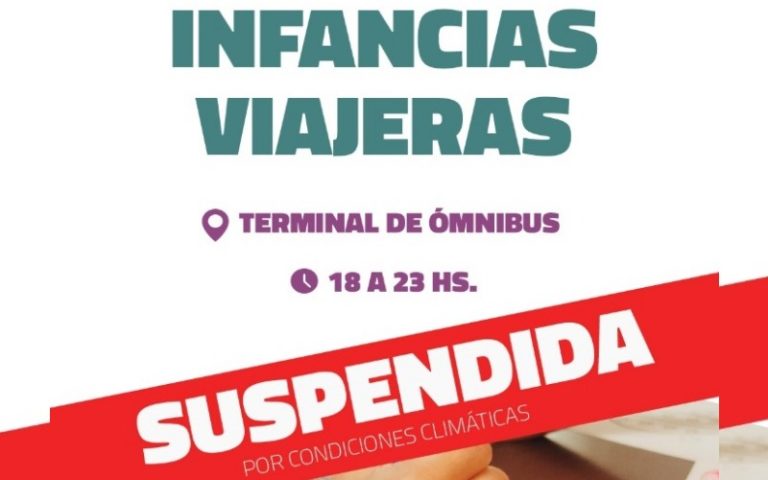 Por las condiciones climáticas, reprograman las actividades de “Infancias viajeras”