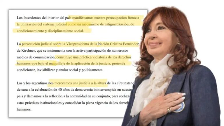 Más de 500 intendentes, entre ellos 7 de La Pampa, protestaron por la “persecución judicial” contra Cristina Kirchner