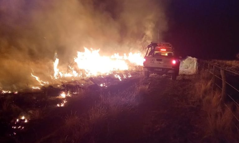 Bomberos de distintas localidades sofocaron incendios en varias zonas rurales de La Pampa